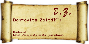 Dobrovits Zoltán névjegykártya