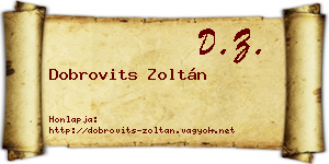 Dobrovits Zoltán névjegykártya